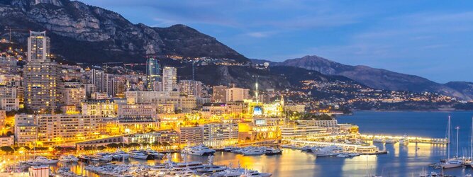 Trip Angebote Reiseideen Pauschalreise - Monaco - Genießen Sie die Fahrt Ihres Lebens am Steuer eines feurigen Lamborghini oder rassigen Ferrari. Starten Sie Ihre Spritztour in Monaco und lassen Sie das Fürstentum unter den vielen bewundernden Blicken der Passanten hinter sich. Cruisen Sie auf den wunderschönen Küstenstraßen der Côte d’Azur und den herrlichen Panoramastraßen über und um Monaco. Erleben Sie die unbeschreibliche Erotik dieses berauschenden Fahrgefühls, spüren Sie die Power & Kraft und das satte Brummen & Vibrieren der Motoren. Erkunden Sie als Pilot oder Co-Pilot in einem dieser legendären Supersportwagen einen Abschnitt der weltberühmten Formel-1-Rennstrecke in Monaco. Nehmen Sie als Erinnerung an diese Challenge ein persönliches Video oder Zertifikat mit nach Hause. Die beliebtesten Orte für Ferien in Monaco, locken mit besten Angebote für Hotels und Ferienunterkünfte mit Werbeaktionen, Rabatten, Sonderangebote für Monaco Urlaub buchen.